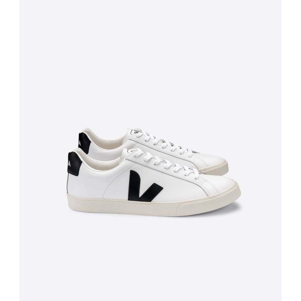 Veja ESPLAR LEATHER Men\'s Sneakers White/Black | NZ 306LIS